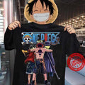 3 Friend Luffy Black Tshirt