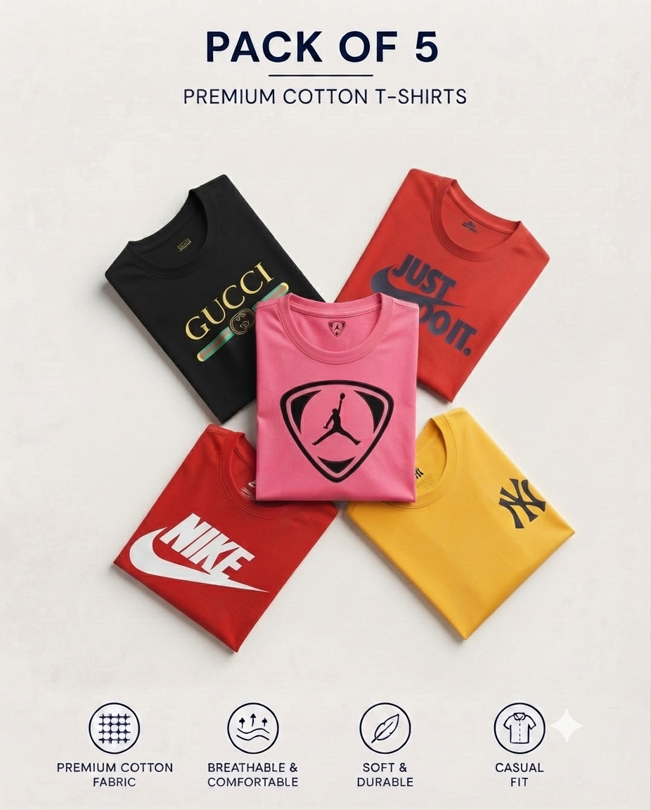 Pack Of 5 Tees-C