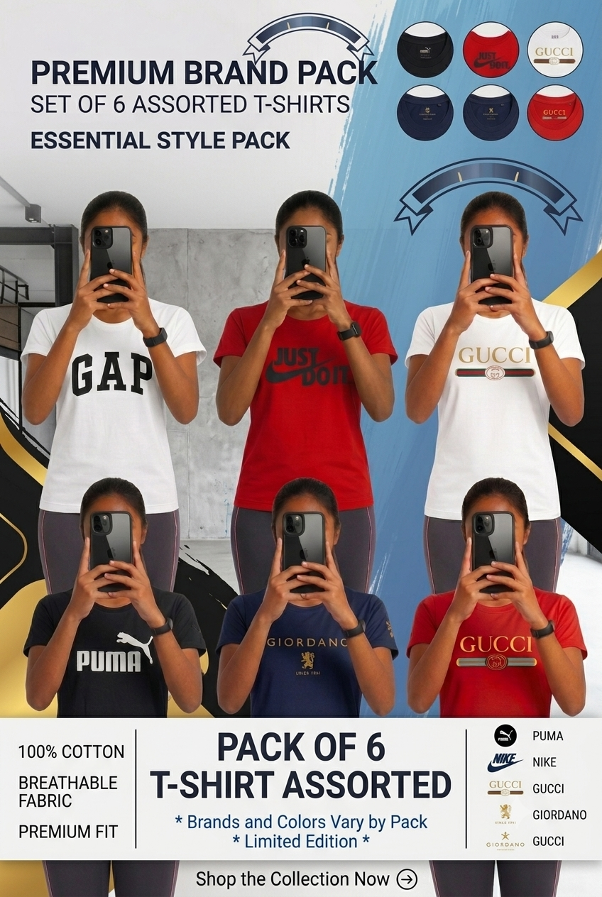 Pack Of 6 Tees Assorted