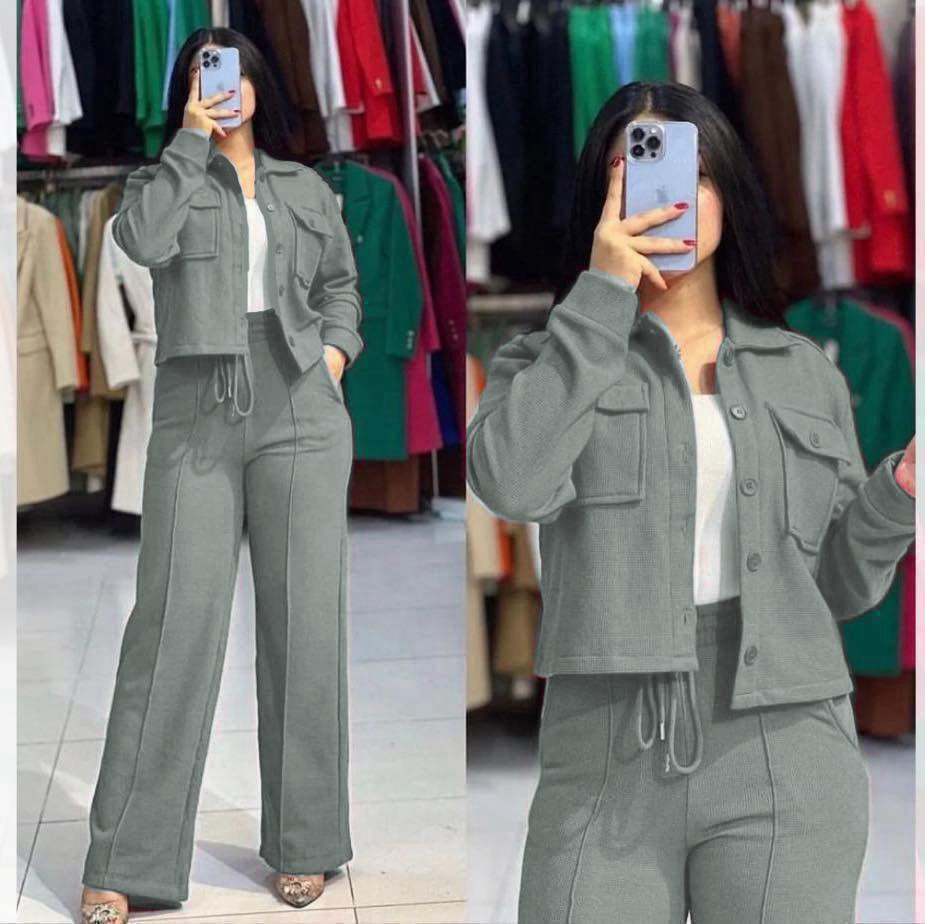 Delle Grey Button Tracksuit