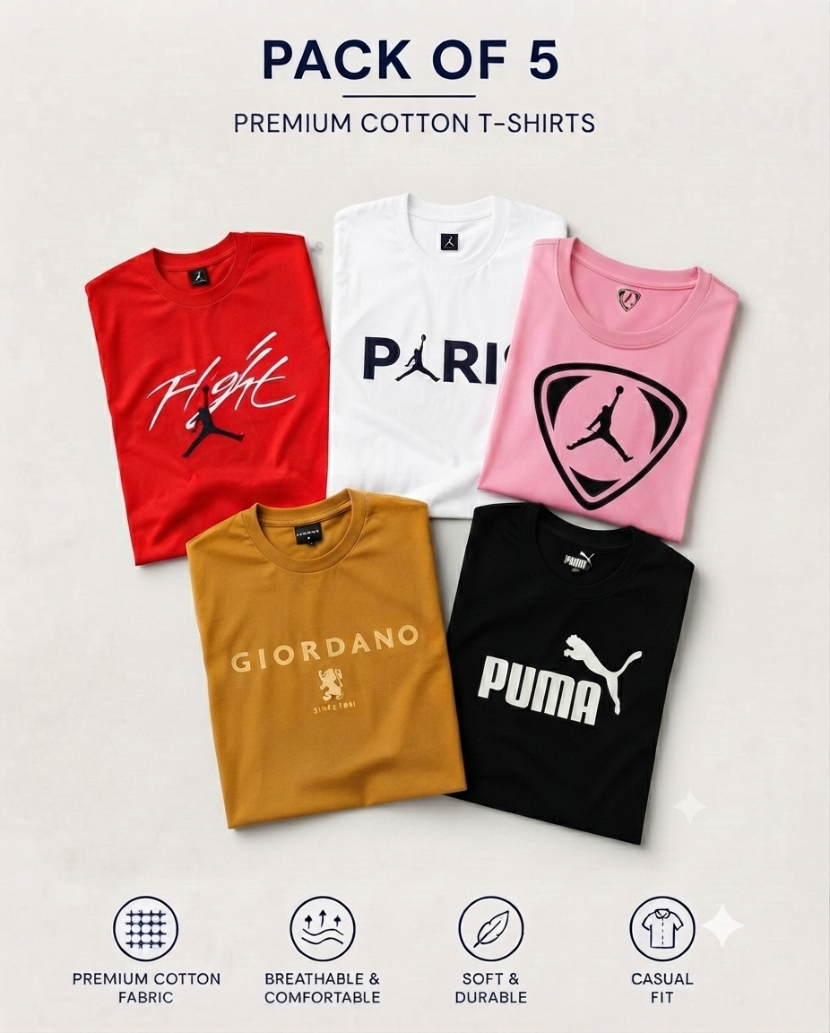 Pack Of 5 Tees-B